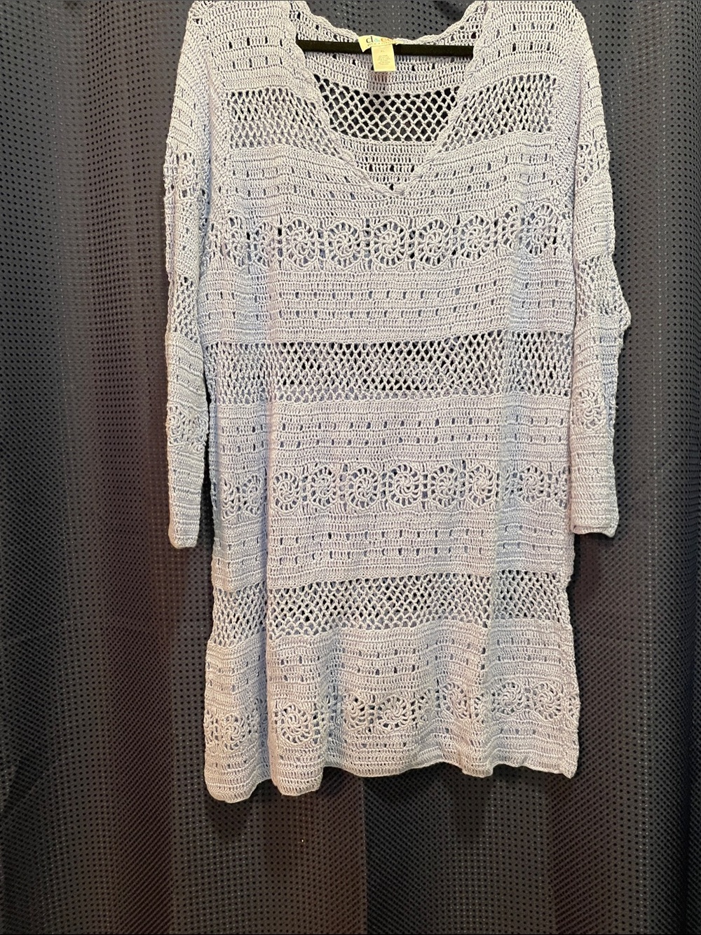 Country Blue Crochet Swim Coverup Tunic - Brand Unknown